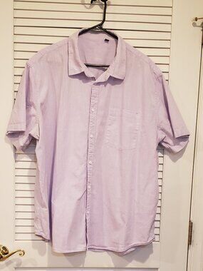Designed in italy linen Men's Button down shirt in Lavender size 3X